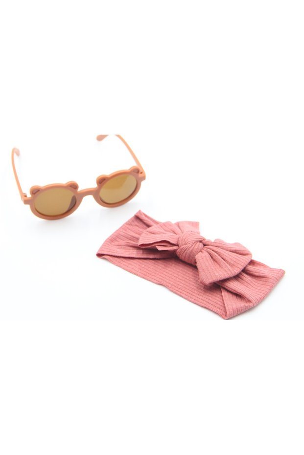 Ana Glasses and Headband Set For Babies and Girls Light Brown Colour