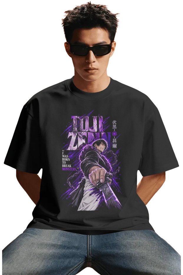 Unisex Oversized Toji Zenin "Jujutsu Kaisen" Anime Character Pre-Printed Premium T-Shirt
