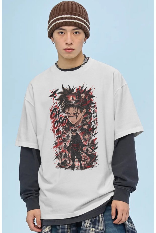 Unisex Oversized Choso Jujutsu Kaisen Anime Character Pre-Printed Premium T-Shirt
