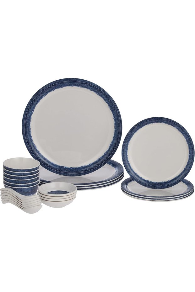 MELAMINE 24 PCS DINNER SET-TDW DENIM DESIGN