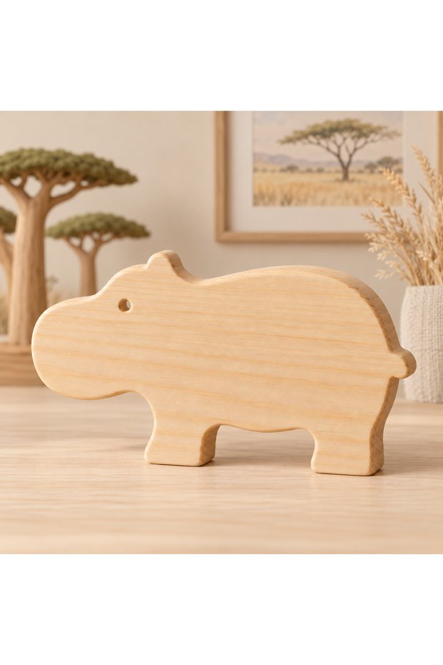 Paintable Wooden Toys, Safari Animals, Handmade Natural, Gift Toys