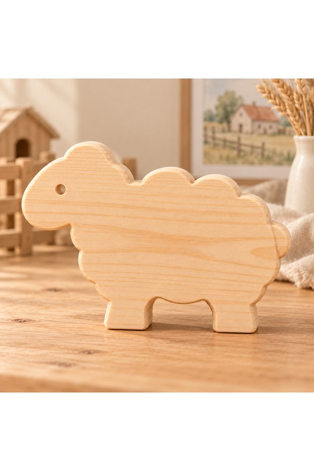 Wooden Paintable Toy Sheep, Farm Animals, Handmade Natural, Gift-Quality Toy