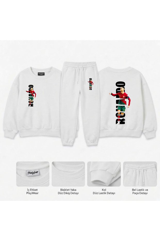 Set Sweatshirt - Cristiano Collection: Printed for Girls, Boys, and Kids - Crew Neck with Men’s Collar