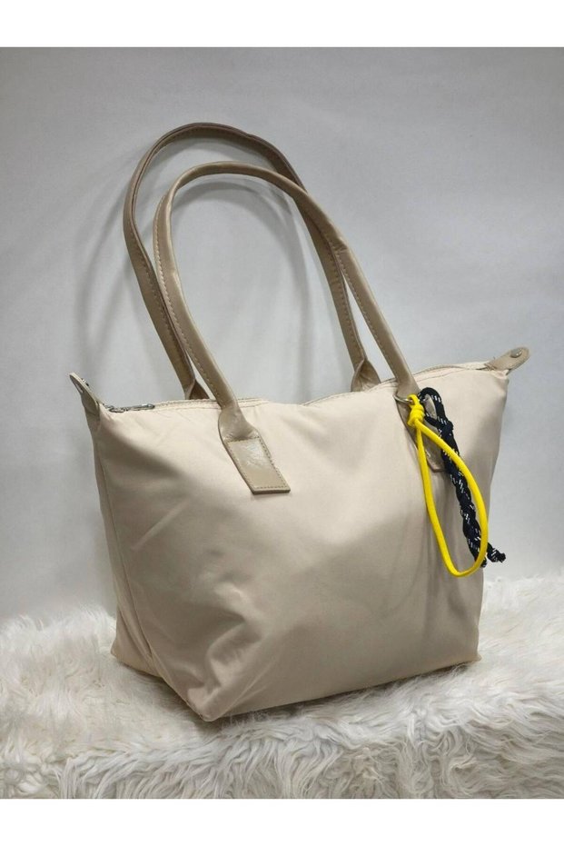Large-Capacity, Long-Handled, Water-Resistant Fabric and Strappy Rope Charm Women's Shoulder Bag for Everyday and Sports Use (40 cm x 25 cm)