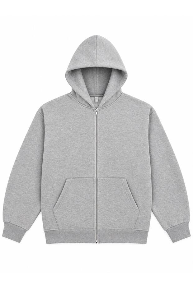 Unisex hooded zip-up sweatshirt