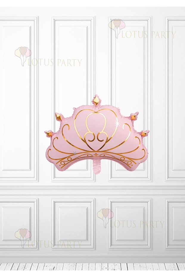 Retro Princess Crown Foil Balloon - Pink Princess Crown Foil Balloon, 1 Piece