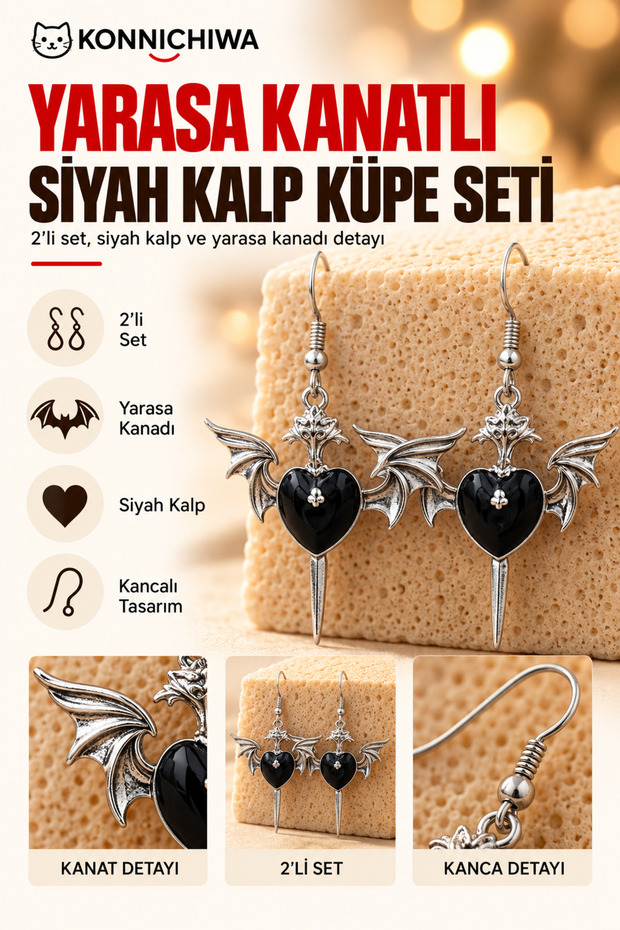 Gothic Batwing Sword Earring Set (Set of 2) DARK ROMANTICISM, A POWERFUL STYLE! 🦇