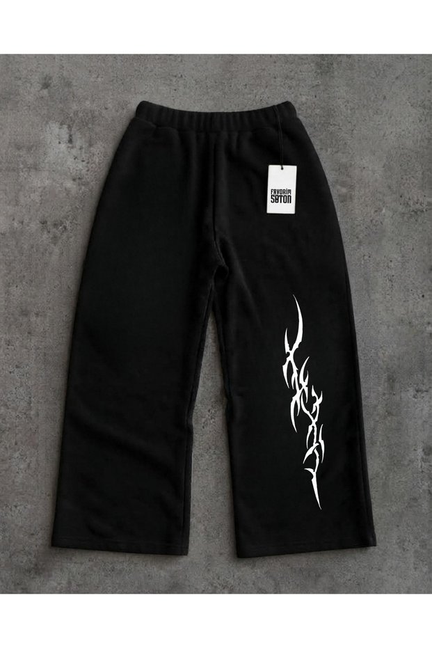 Tribal-Printed Street-Style Unisex Baggy Sweatpants