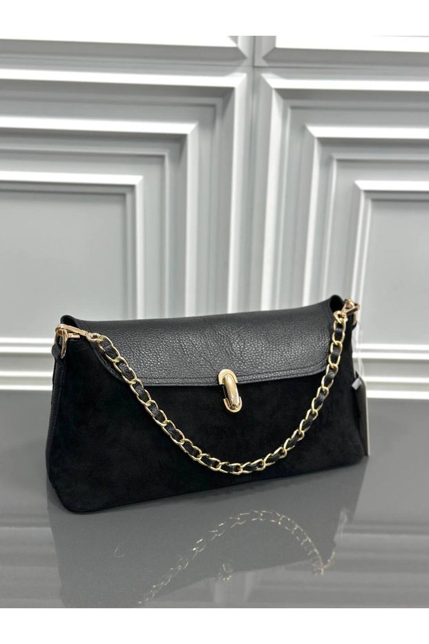 Genuine suede leather women's handbag