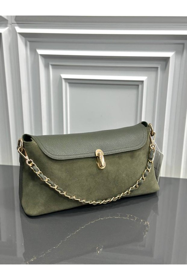 Genuine suede leather women's handbag