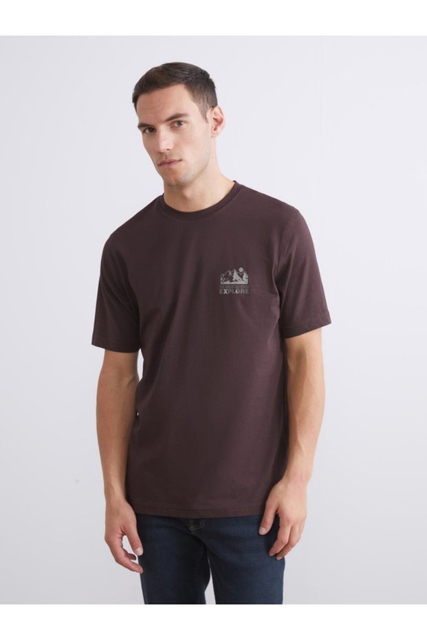 Zero Roba Collar Printed Combed Cotton Men's T-Shirt from Uzg Store for Style Enthusiasts