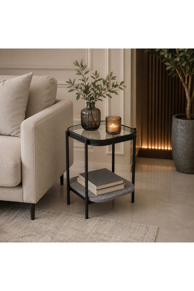 خدمه مفرد خشب زجاج مربع 4245 C164S GREY