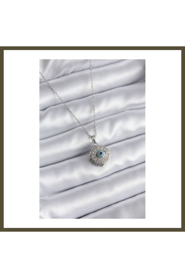 316L Steel Gold-Colored Zircon Stone Eye-Shaped Women's Necklace BX