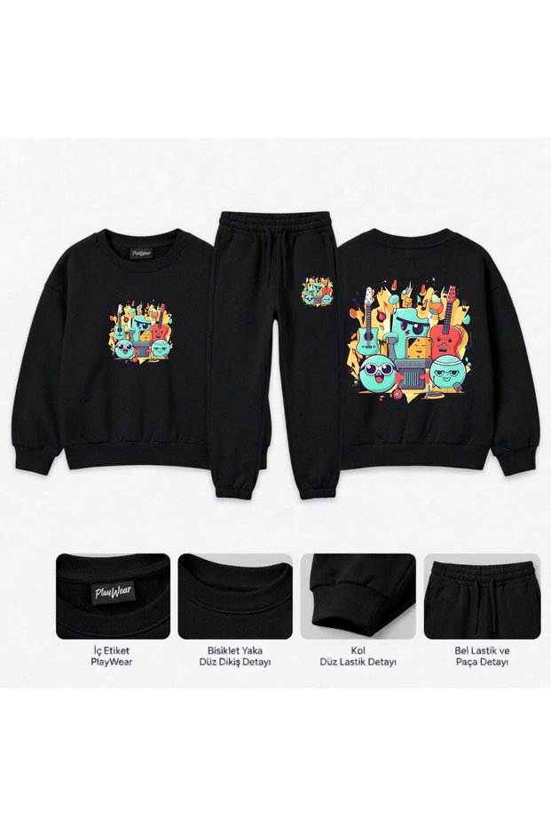 Team Sweatshirt - Music Party Printed for Girls, Boys, and Kids - Crew Neck