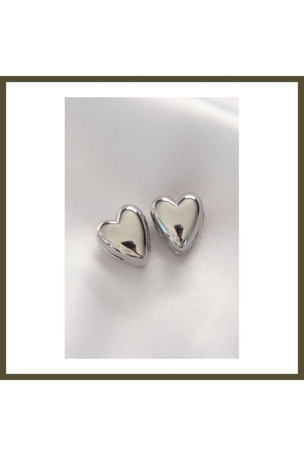 Rice-Shaped Silver-Tone Minimalist Curved Earrings BX