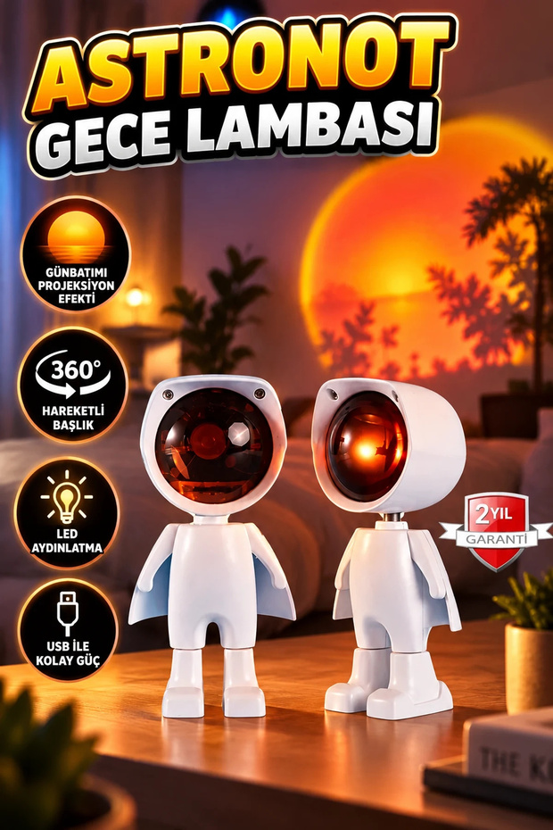 Astronaut-Themed 360° Adjustable-Head LED Night Light