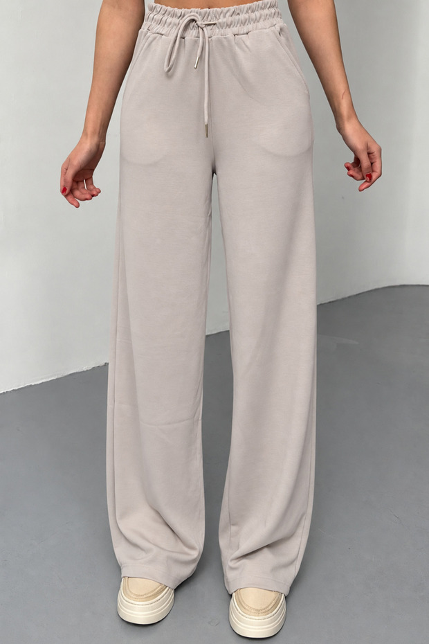 Women's Modal, High-Leg, Wide-Leg, Pocketed, Relaxed-Fit Palazzo Sweatpants 3214