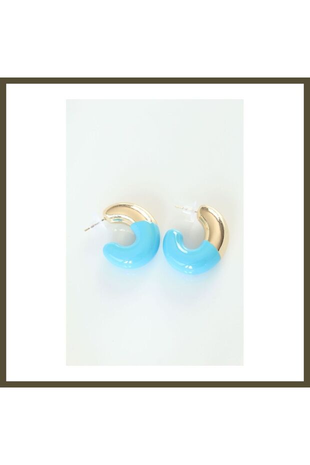 CCB Blue Gold Two-Tone Earrings BX