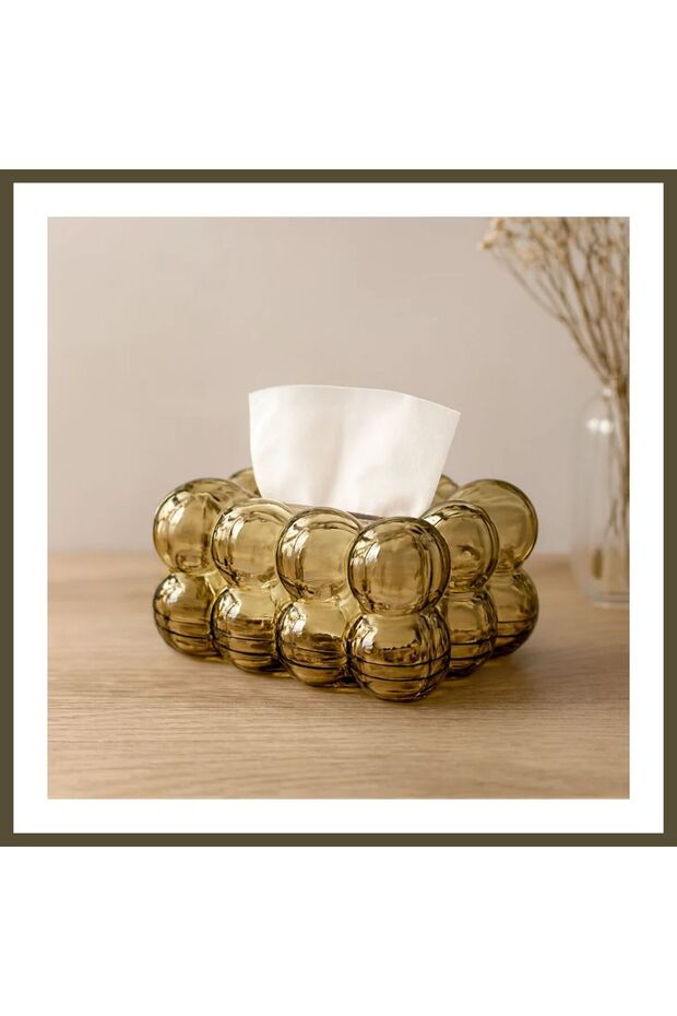 Decorative Cloud Napkin Holder (Spring-Loaded) 19x13x9 cm - Brown Transparent BX