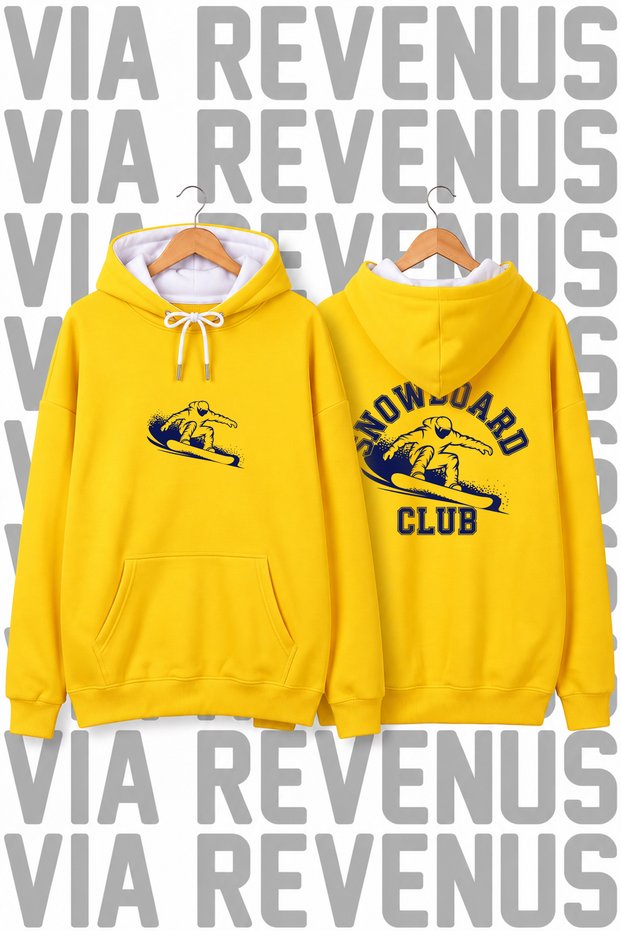 Snowboard Club Printed Unisex Oversized Hoodie