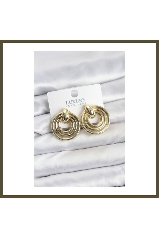 Gold-Toned Brass Vintage Women's Earrings BX