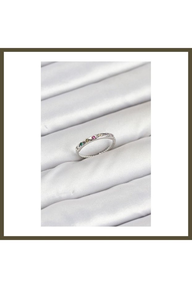 Rose Gold-Plated Women's Ring with Colored Zircon Stones BX