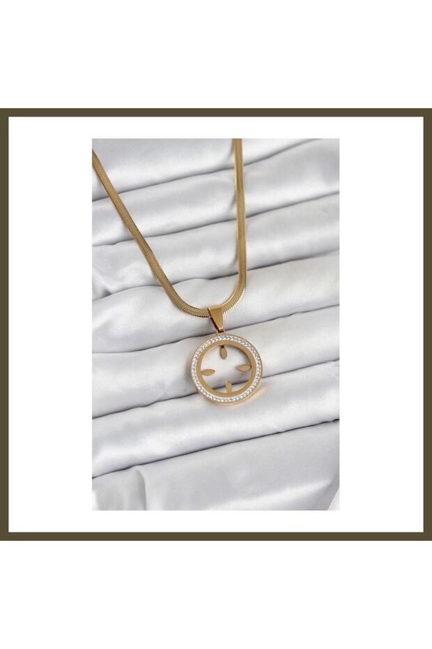 316L Stainless Steel Italian Chain-Style Quarter-Link Women's Necklace BX