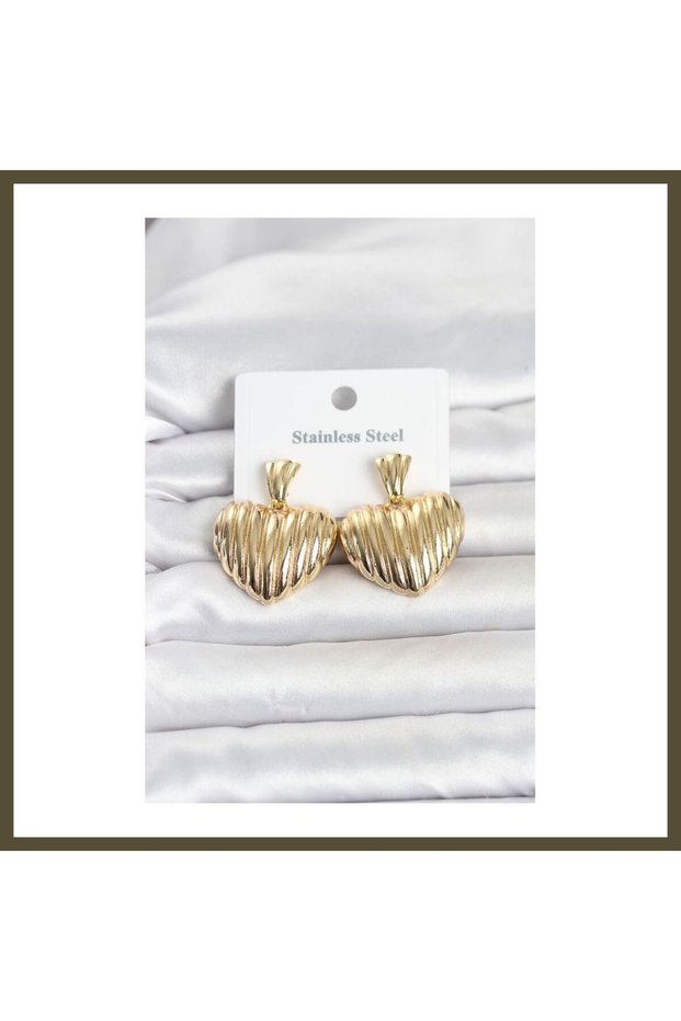 316L Stainless Steel Gold-Colored Women's Earrings Model BX