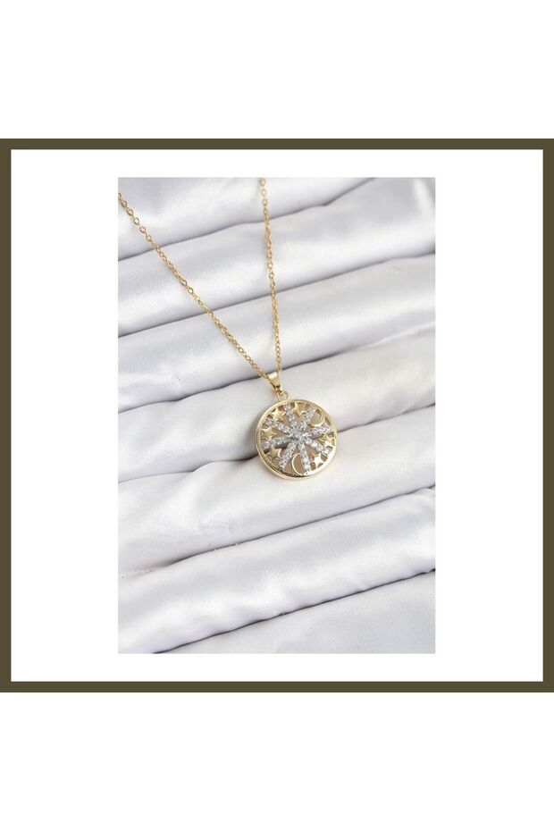 316L Stainless Steel Chain Gold-Colored Zircon Stone Women's Necklace BX