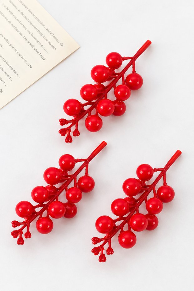 Artificial Fan-Shaped Kokina New Year's Ornament, 6 cm (9-candle), Cherry Branch New Year's Christmas Tree Decoration