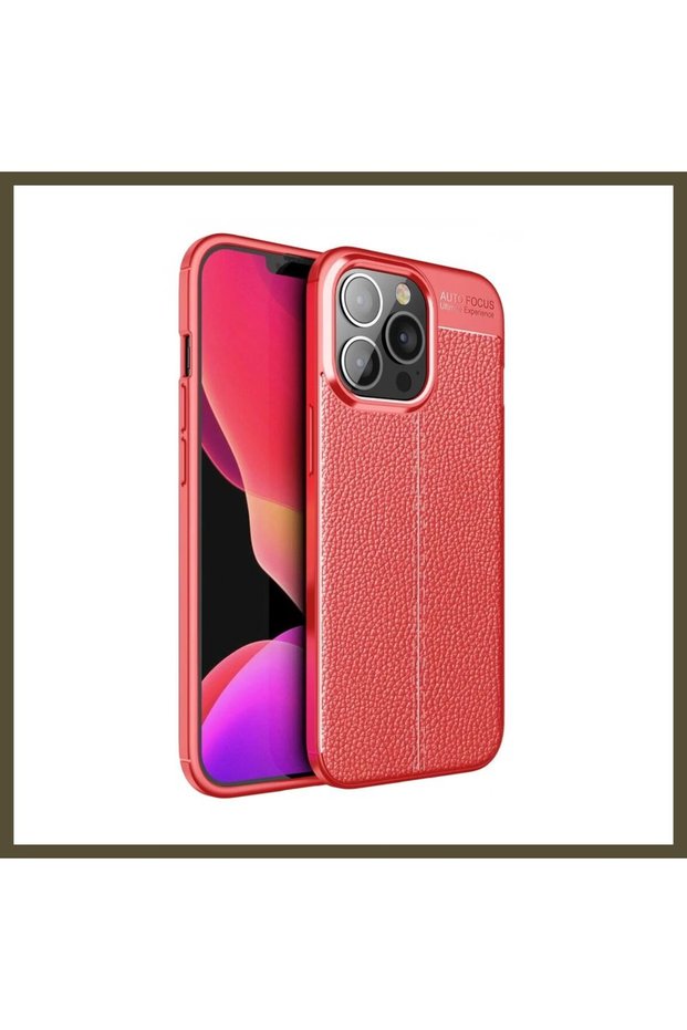 غطاء متوافق مع هاتف iPhone 13 Pro Max، يتميز بخاصية التركيز التلقائي - لون أحمر BX.