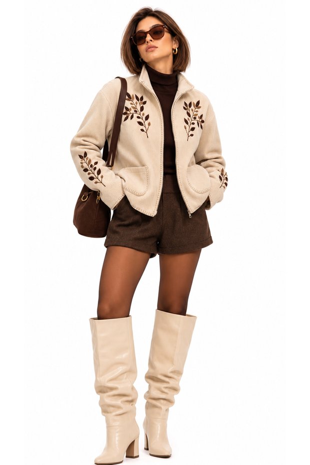 Imported Fabric Premium Quality Embroidered Cashmere Jacket