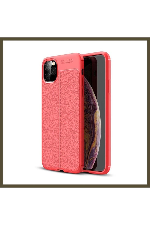 غطاء متوافق مع هاتف iPhone 11 Pro، يتميز بخاصية التركيز التلقائي - لون أحمر BX.