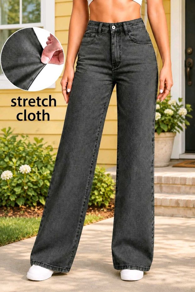 All-Season Women's Jeans - High-Waisted, Stretchy, Soft Stretch Fabric, Durably Stitched Denim Pants