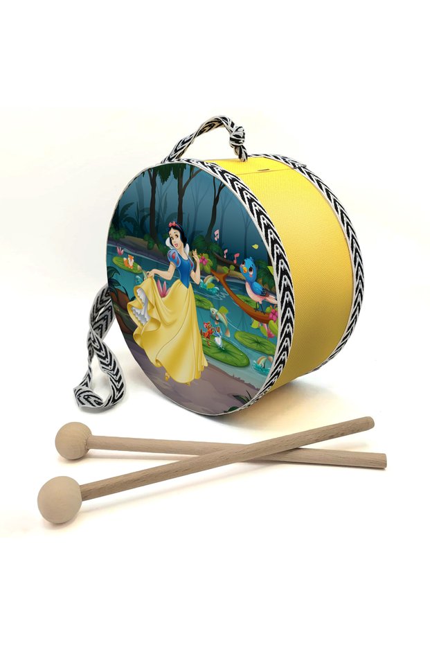 Snow White Unprinted Leather Children's Drum (Ages 1–5) - Yellow