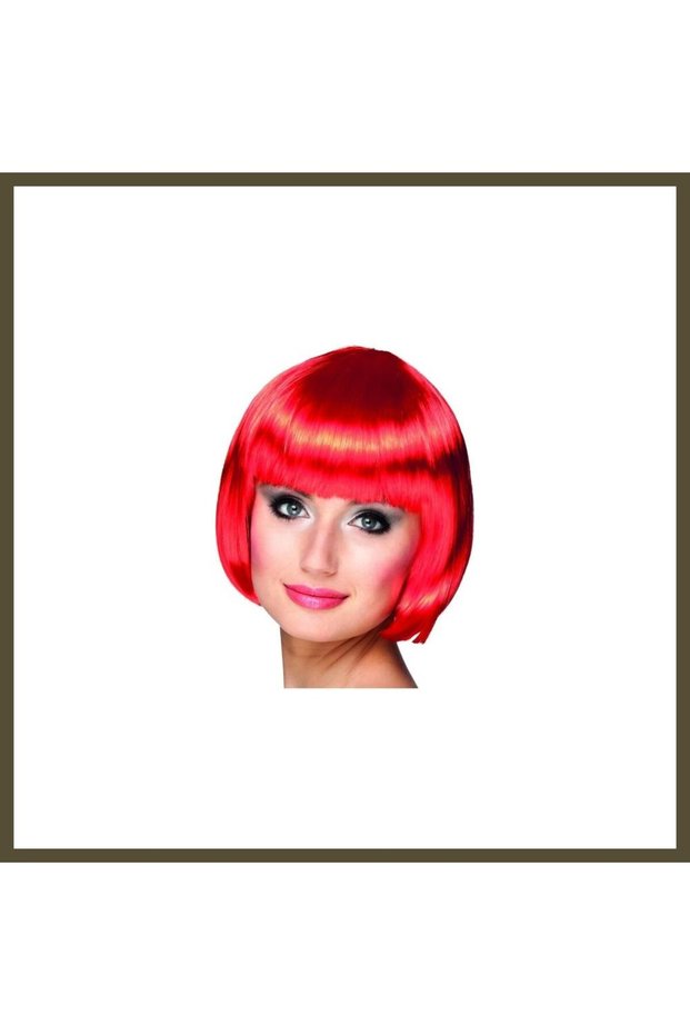 Red Party Wig, Bob Cut BX