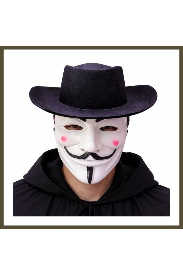 Vendetta Mask and Hat Set ? Anonymous Style Party Mask BX