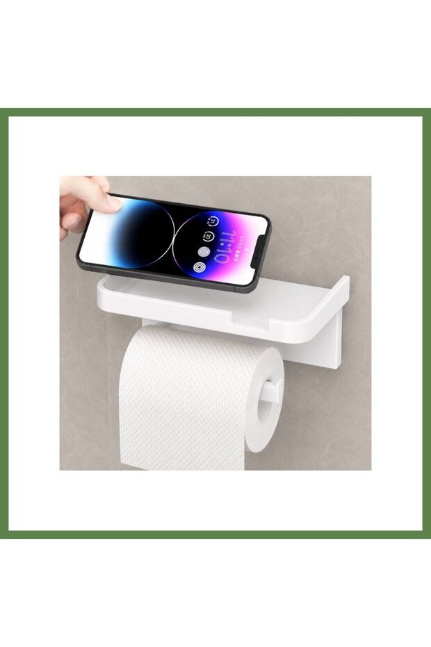 Self-Adhesive Toilet Paper Holder with Shelf HB006