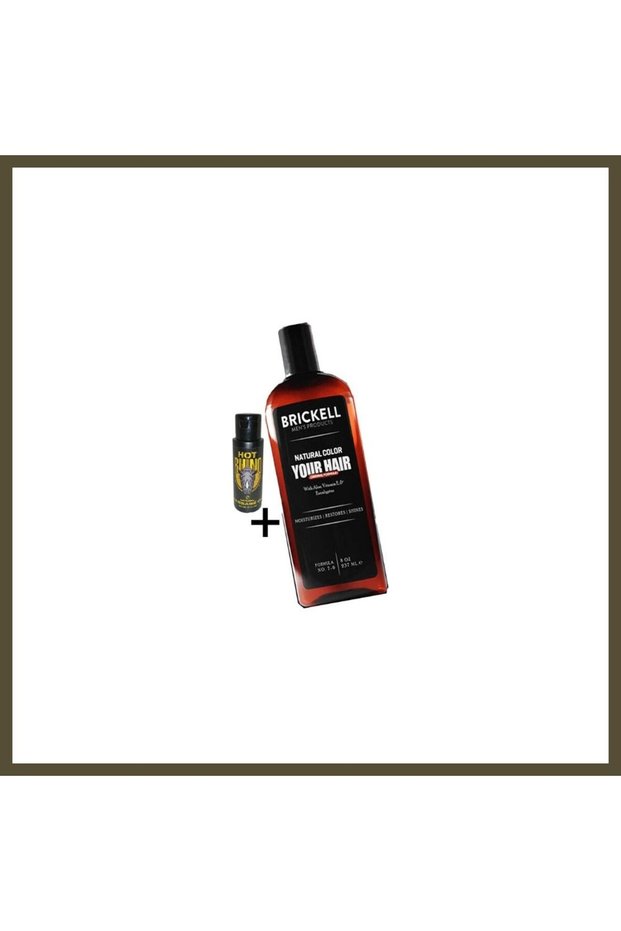 Brickell Hair and Beard Lightening Shampoo for Men 237 ml + Hotrhino Erotic Massage Oil BX