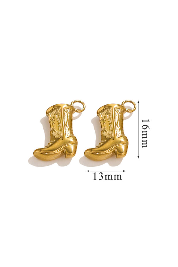 G2 16x13mm 3pcs/lot Stainless Steel Gold Plated PVD Boots Pendant Enamel DIY Necklace Bracelet Earri