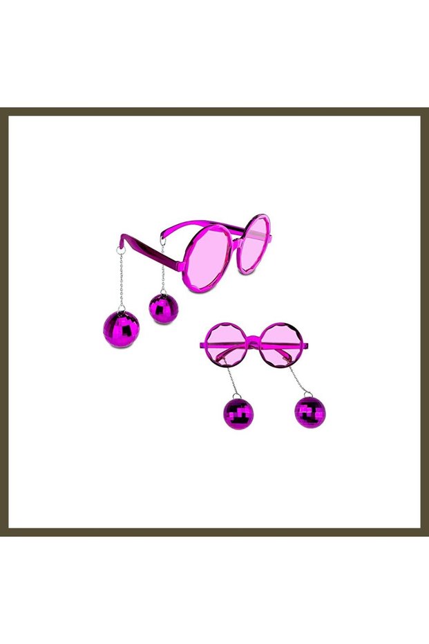 Disco Party Glasses with Clustered Beads, Pink, BX