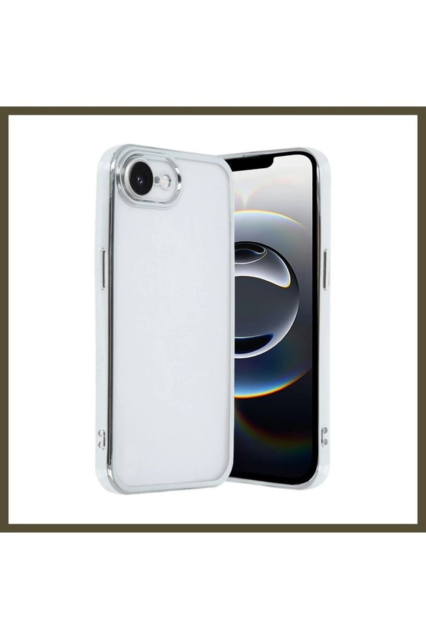 غطاء سيليكون متوافق مع هاتف iPhone 16E، مع عدسة - لون فضي BX.