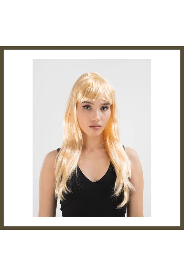 Platinum, Gold, and Gold-Toned Long Solid Color Party Wig BX