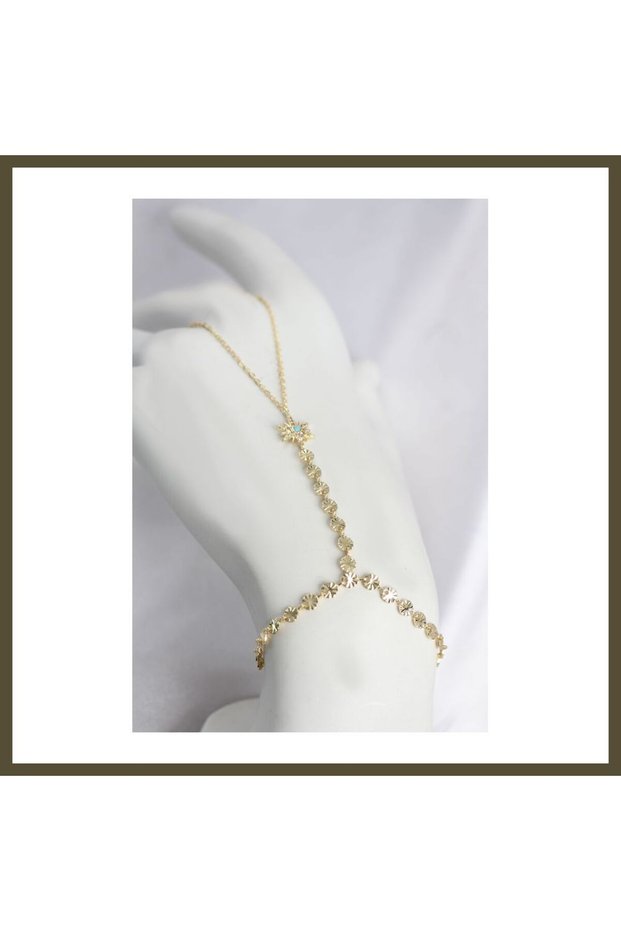 Gold-Colored Brass "Polar Star" Model Shahmeran BX with Blue Stone Embellishments
