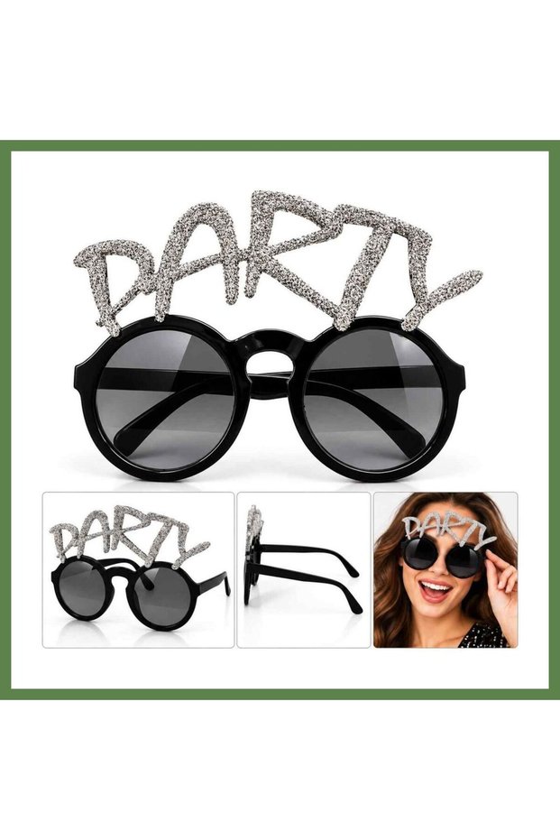 Silver Glittery "PARTY" Party Glasses HB006