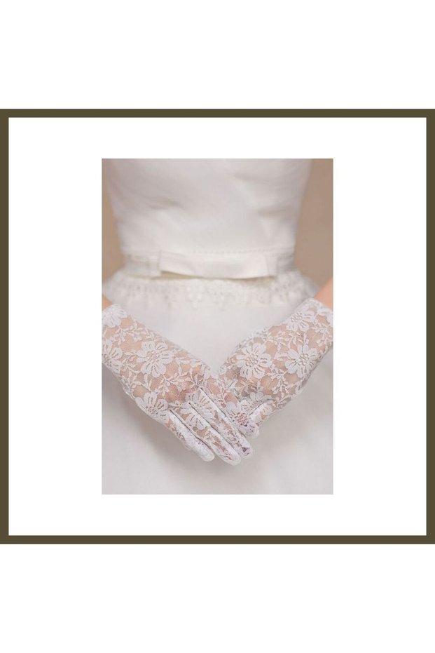 White Short Lace Gloves BX