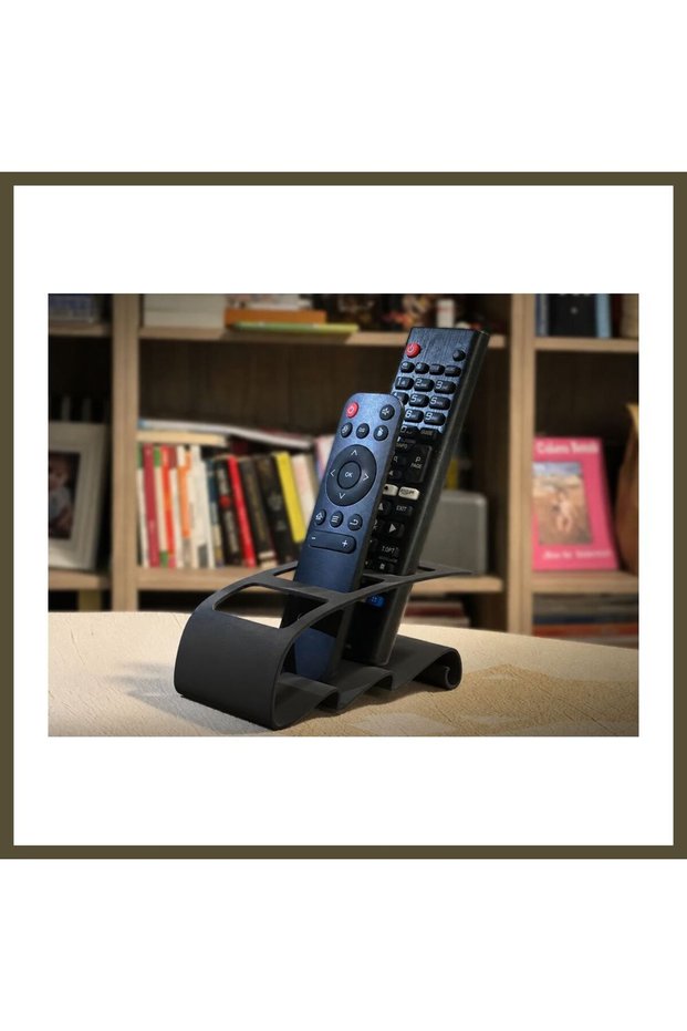 3D-Printed TV Remote Control and Desktop Organizer - Remote Control Organizer Stand - Black BX