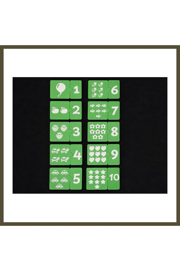 3D Printed Counting and Matching Puzzle Cards - Numbers 1 to 10 and Object Counting Set, Er BX