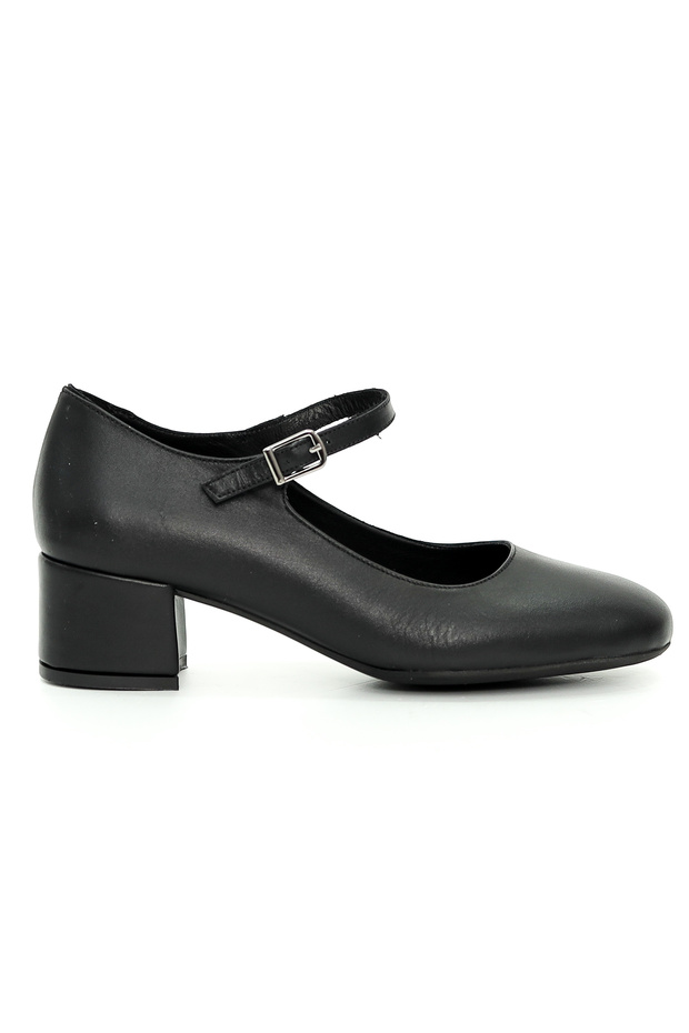 Genuine Leather Black Low-Heeled Ballet Flats for Women - Z2595