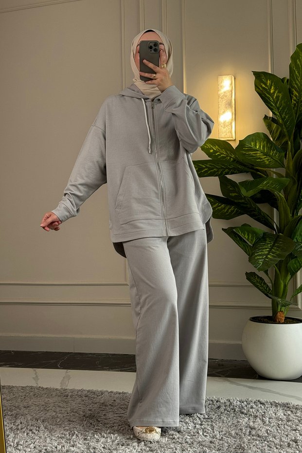 9290 - Stylish and Comfortable 2-Yarn Hooded Casual Women's Set